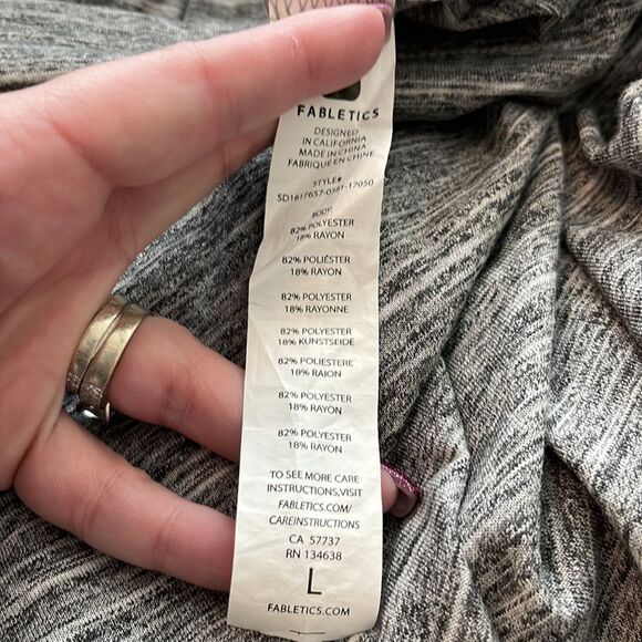 Fabletics Eileen MIDI Gray Open Back Dress Large - Picture 4 of 5